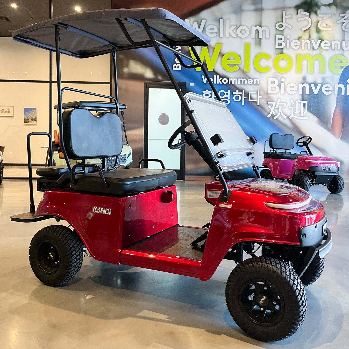 Red Collapsible Mini Cart (Demo Vehicle) (Roof and Foldable Windshield Included)