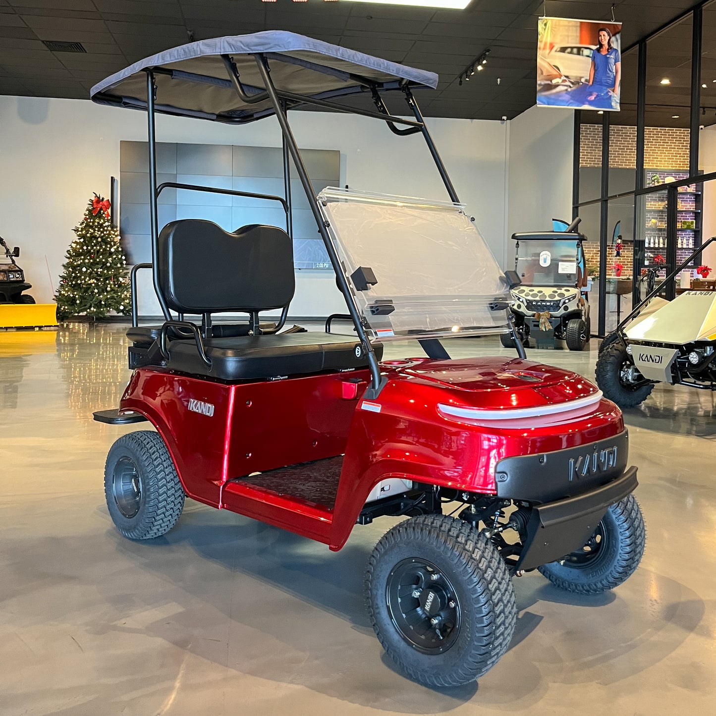 Red Collapsible Mini Cart (Demo Vehicle) (Roof and Foldable Windshield Included)