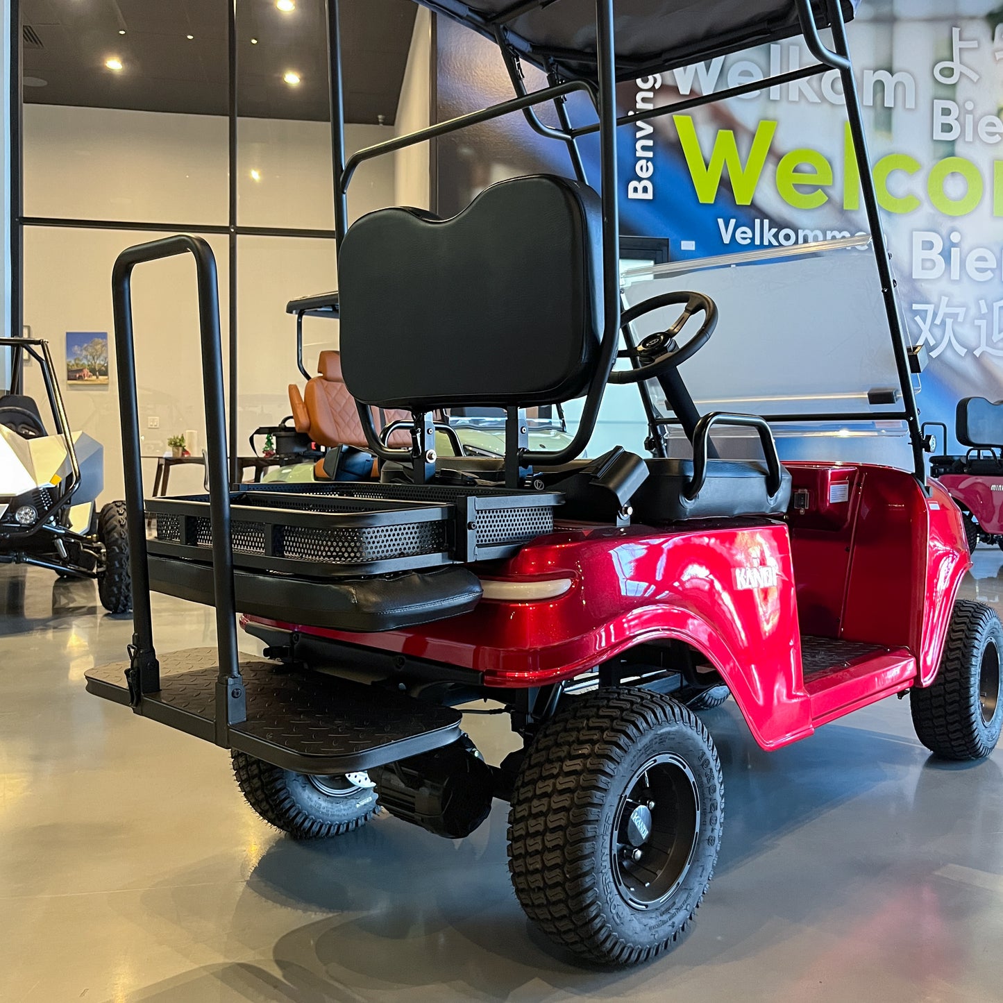 Red Collapsible Mini Cart (Demo Vehicle) (Roof and Foldable Windshield Included)