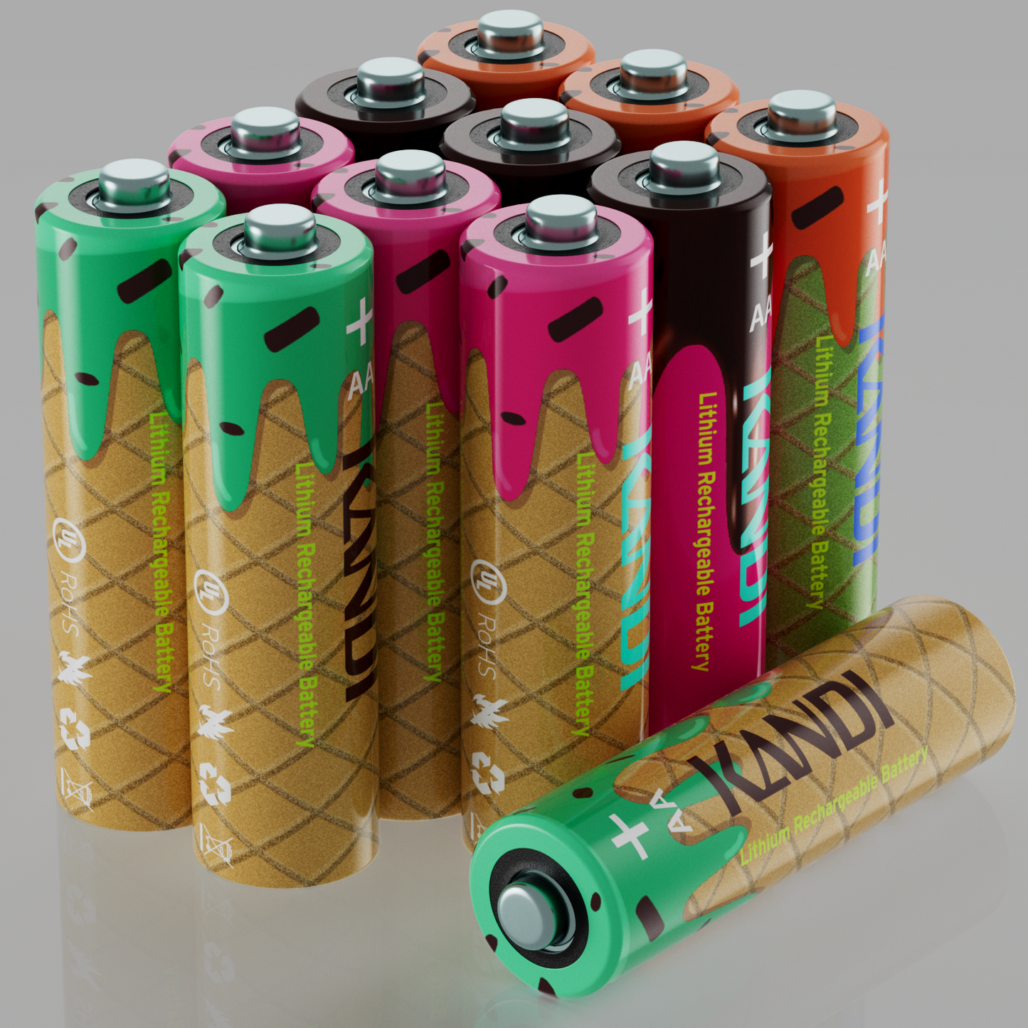 AA Lithium Rechargeable Batteries (Waffle)